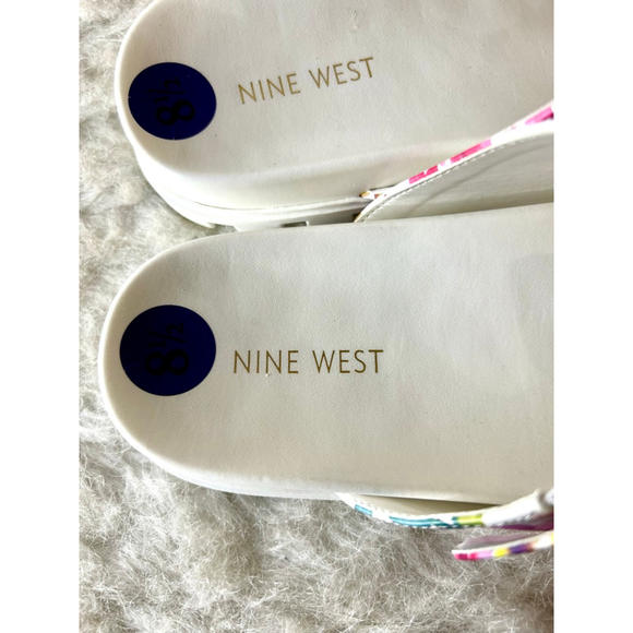 NWOB Nine West Timma Double Strap Slip On Platform Sandals Women Size 8.5 - Picture 4 of 9